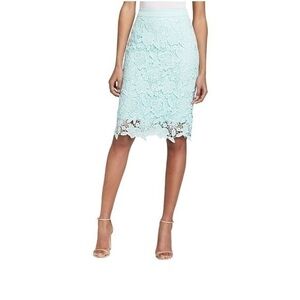Charlotte Russe Teal Lace Pencil Fitted Summer Skirt Size S